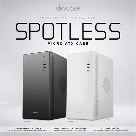 Slevcase Spotless Micro Atx Casing Black White Shopee Malaysia