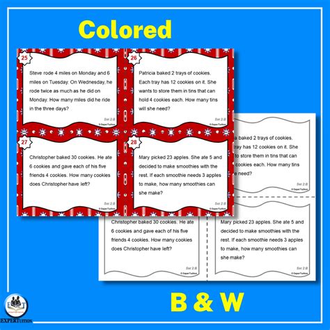 Multi Step Word Problems Task Cards Addition Subtraction