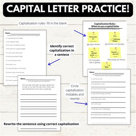 Capitalization Worksheets Printable Homeschool Or Classroom Teacher