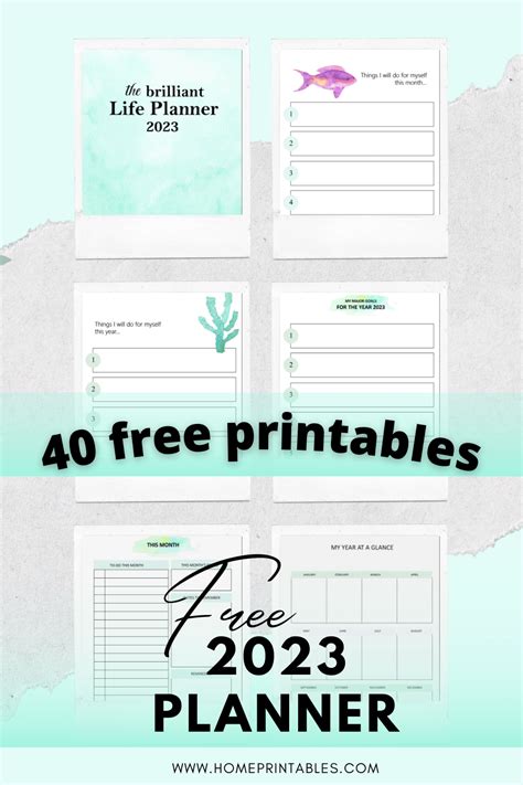 Planner 2023 PDF Free Download: 40 Awesome Printables! | Planner printables free, Daily planner ...