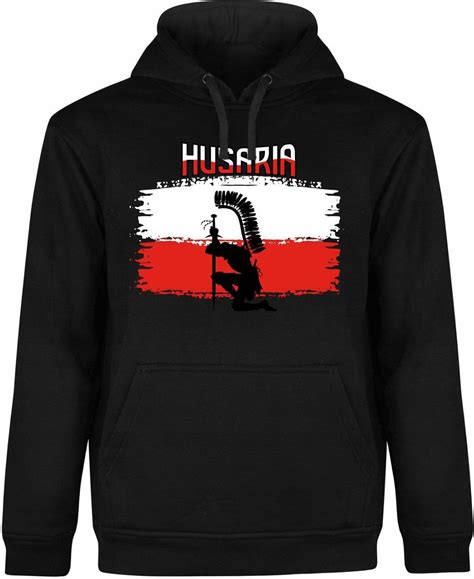 Bluza M Ska Z Kapturem Flaga Patriotyczna Husaria Polska Czarna R Xl