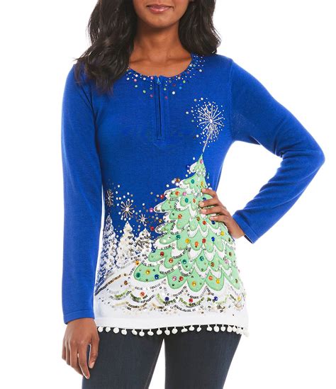 Berek Tree Top Twilight Xmas Sweater Dillards Sweaters For Women