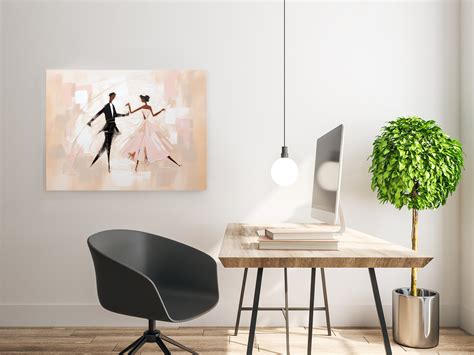 Romantic Dancing Couple Canvas Print Wall Art, Abstract Modern Art for Home Wall Decoration ...