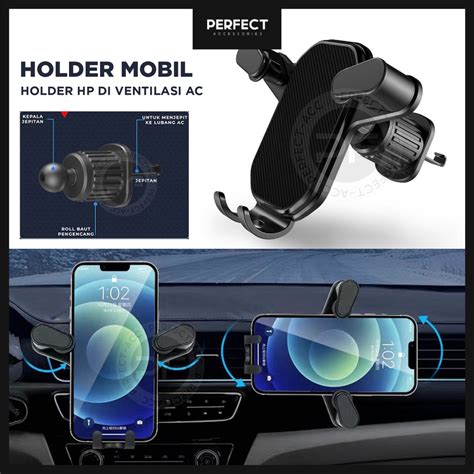 Jual Holder Hp Mobil Jepit Ac Car Phone Bracket Auto Lock Universal