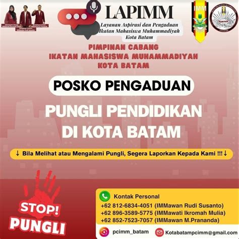 Ikatan Mahasiswa Muhammadiyah Batam Dirikan Posko Pengaduan Pungli