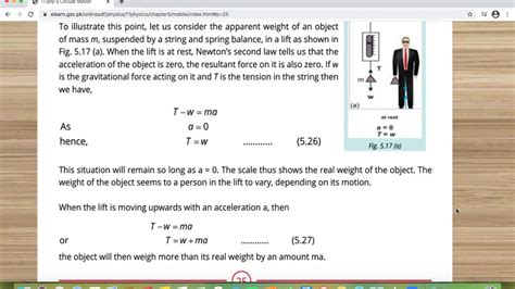 Real And Apparent Weight Chapter 5 Physics Part I YouTube