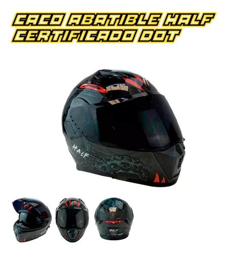 Casco Abatible Certificado Con Visor Y Mica Humo Luz Led