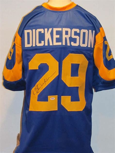 ERIC DICKERSON SIGNED CUSTOM LOS ANGELES RAMS BLUE JERSEY PSA EBay