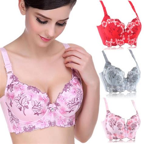 Saient Fashion Embroidery Floral Bras Womens Padded Lingerie Bralette