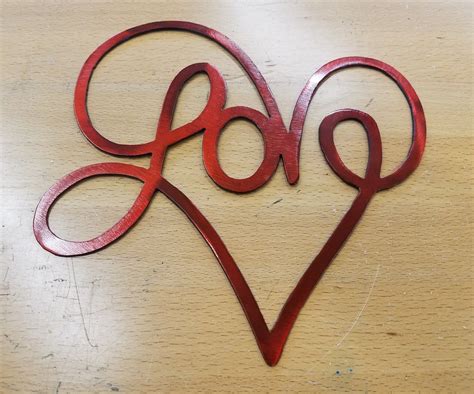 Love Heart metal wall art plasma cut home decor gift idea valentines ...