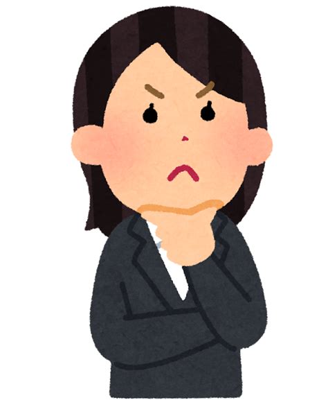 考え事をしている女性会社員のイラスト（スーツ） かわいいフリー素材集 いらすとや