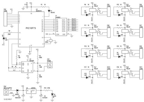 8-channel relay board schematic