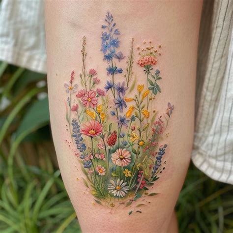Vibrant Wildflower Tattoo Design Pack Wildflower Tattoo Tasteful