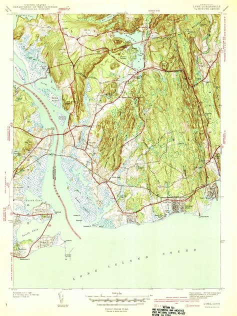 Classic Usgs Old Lyme Connecticut 75x75 Topo Map Mytopo Map Store