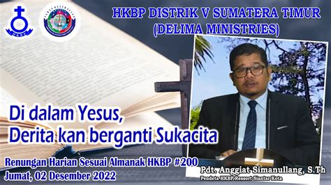 Pdt Anggiat Simanullang S Th Renungan Jumat Yohanes