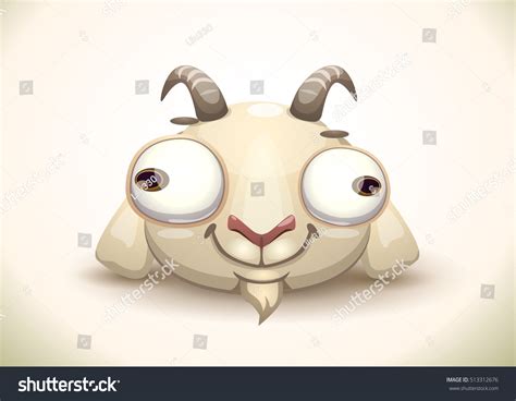 Funny Crazy Goat Face Icon Cartoon Stock Vector Royalty Free 513312676