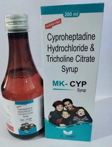 Cyproheptadine Hydrochloride Tricholine Citrate Syrup Packaging Type