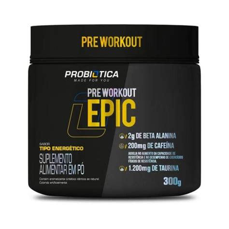 Pré Treino Epic C Beta Alanina Pote 300g Probiotica Pré wourkout