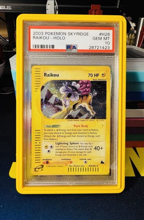 Pokemon Skyridge Raikou Holo H H Psa Gem Mint Ebay