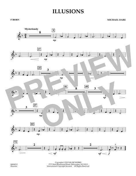 Illusions F Horn Sheet Music Michael Oare Concert Band