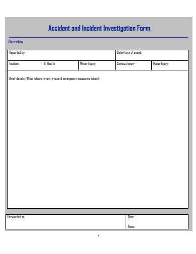 Free 11incident Investigation Form Samples In Pdf Doc