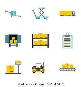 Concept Infographics Equipment Warehouse Delivery Cargo Stock Vector