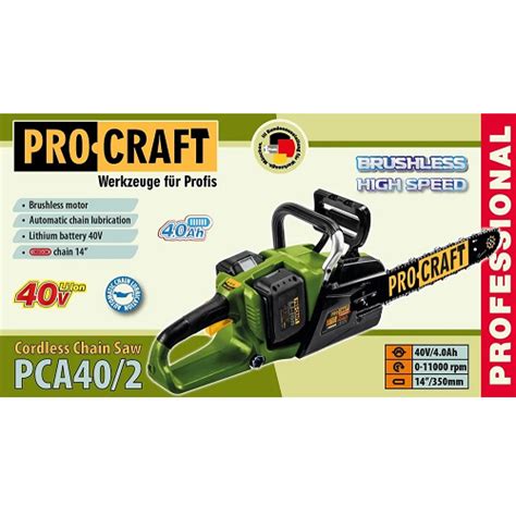 Drujba Fierastrau Cu Acumulator Procraft PCA40 2 Brushless