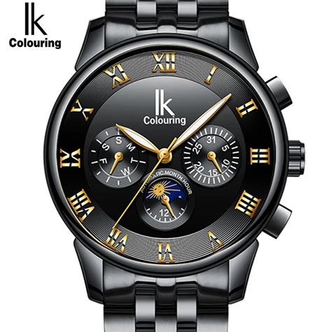 Ik Top Brand Automatic Mechanical Watch Men Multi Purpose Calendar Moon