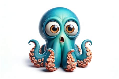 Premium Ai Image Full Body Funny Portrait Of Surprised Octopus With