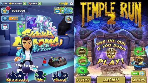 Subway Surfers Space Station Vs Temple Run Frozen Shadows