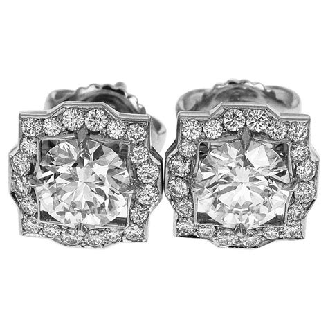 Harry Winston Pearl Diamond And Platinum Earrings For Sale At 1stdibs