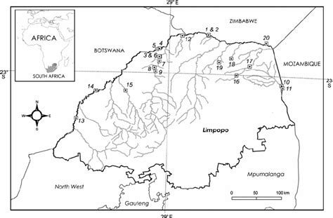 The Limpopo River In South Africa With Its Major Tributaries And The