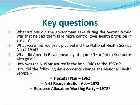 How Was The National Health Service Created In The Late 1940s Ppt