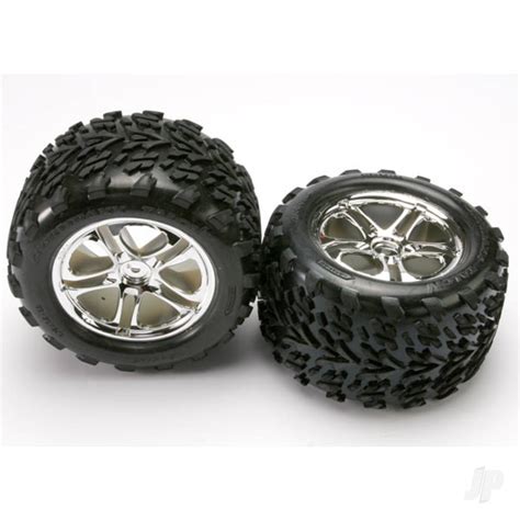 Traxxas Tyres And Wheels Assembled Glued Ss Split Spoke Chrome