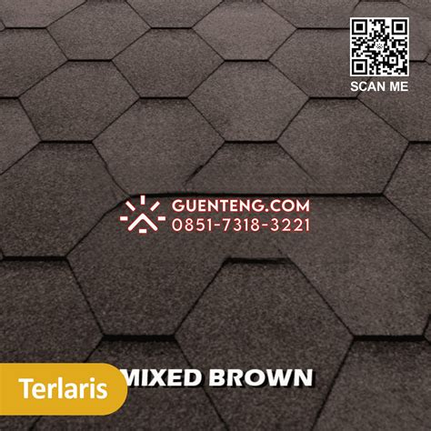 Atap Aspal Bitumen Tegola Italy Eco Roof Hexagonal Warna Mixed Brown