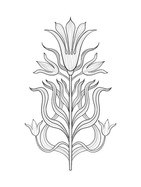 Premium Vector Art Nouveau Style Basic Flower Element Years