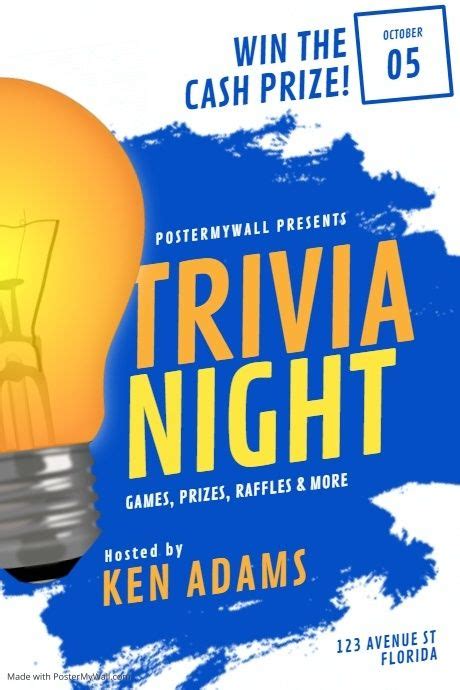 Trivia Night Flyer Template Trivia Night Trivia Night Flyer Poster