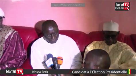 Présidentielle 2019 Idrissa Seck Reçu Par Le Khalife Général De Thiénaba