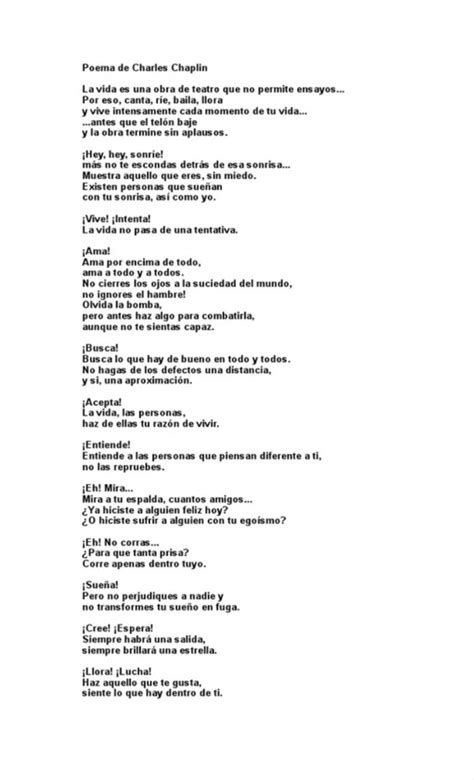 Poema Charles Chaplin En Vive Intensamente Poemas Cantando