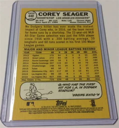 Topps Heritage Corey Seager Arr T Court Los Angeles