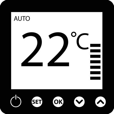 Thermostat Icon Electronic Thermostat Sign Temperature Control Symbol