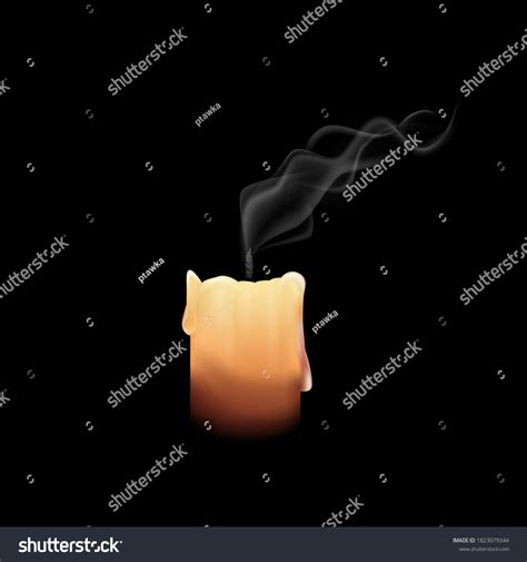 Realistic Vector Drawing Blown Out Candle Stock Vector Royalty Free