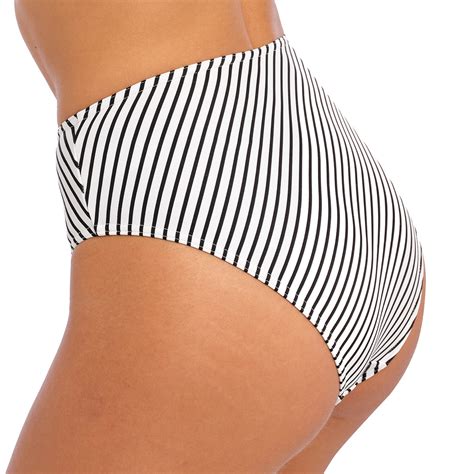 Culotte De Bain Taille Haute Jewel Cove Stripe Black Freya Swim