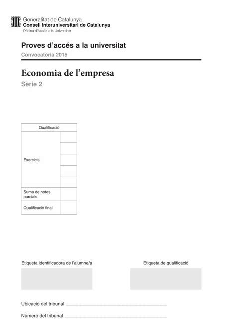 Pdf Economia De L Empresa Responeu A Cinc Dels Sis Exercicis