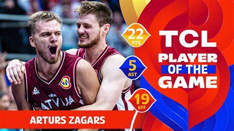 Arturs Zagars 22 PTS TCL Player Of The Game FRA Vs LAT FIBA