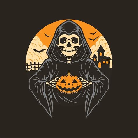 Ilustración De La Muerte De Halloween Vector Premium