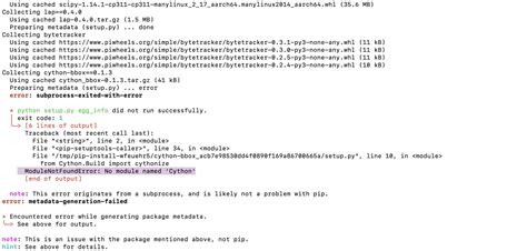 Detection With Tracker Modulenotfounderror No Module Named Cython