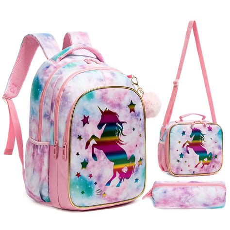 Bikab School Backpack Unicorn Backpacks For Girls Backpack For Girls Pink Cartoon Backpack