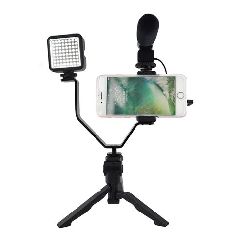 Rechargable Omnidirectional Video Camera Microphone With Tripod ,Led ...