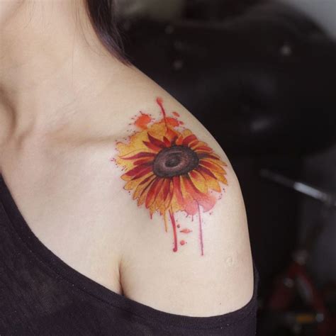 Watercolor Sunflower Tattoo At Getdrawings Free Download